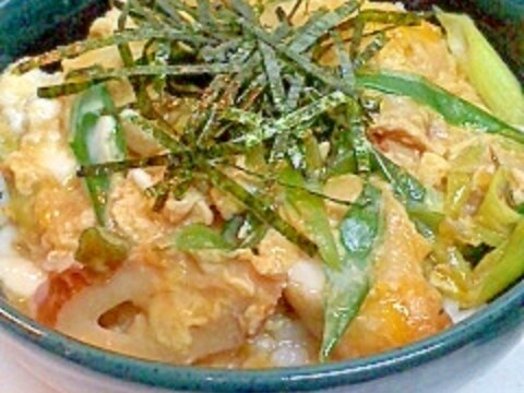 青ネギたっぷりの卵丼 めんつゆでもOK